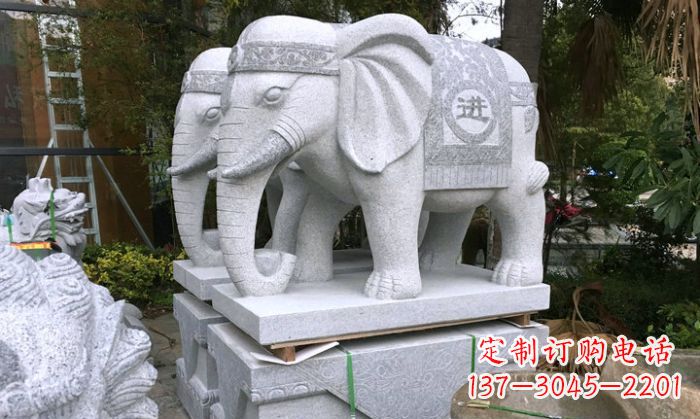 大同招财进宝大理石门口大象雕塑
