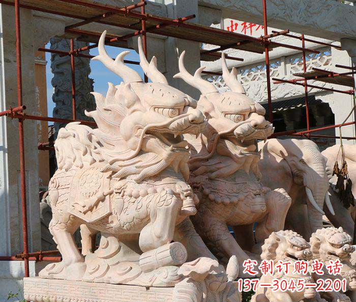 大同招财瑞兽麒麟石雕