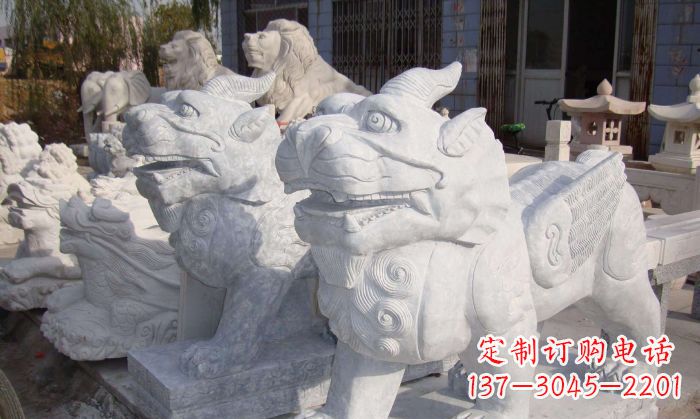 大同招财神兽大理石貔貅石雕