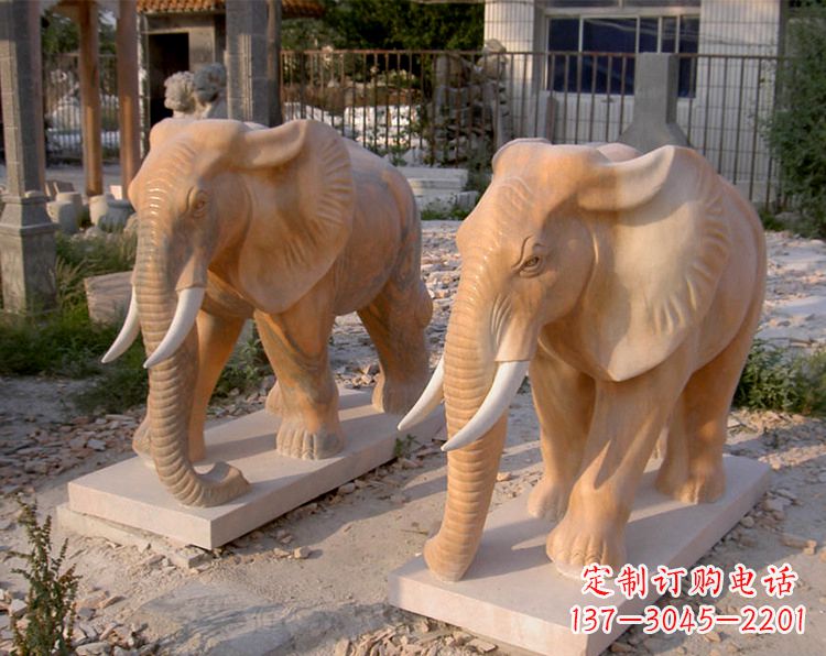 大同招财石雕大象