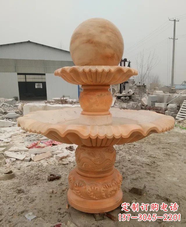 大同招财双层风水球石雕
