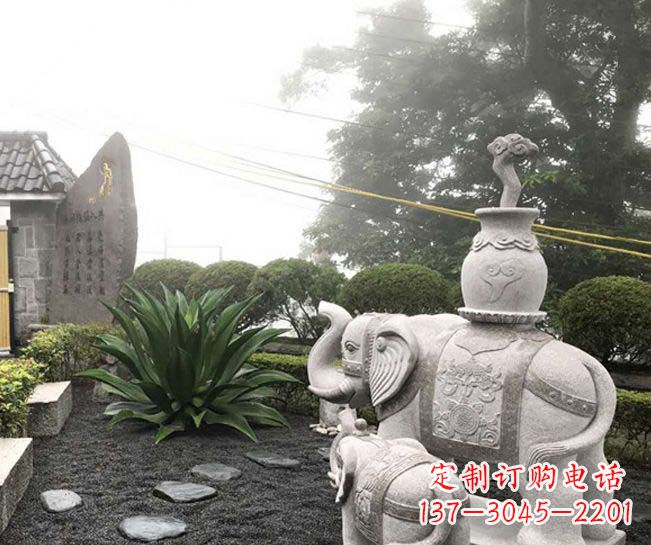 大同招财驮宝大象石雕