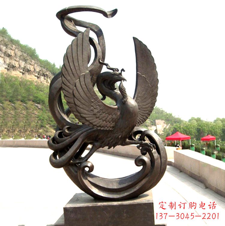 大同中国古代神话中的创世神朱雀景观铜雕