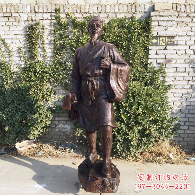 大同中国古代十大名医之李时珍铜雕塑像