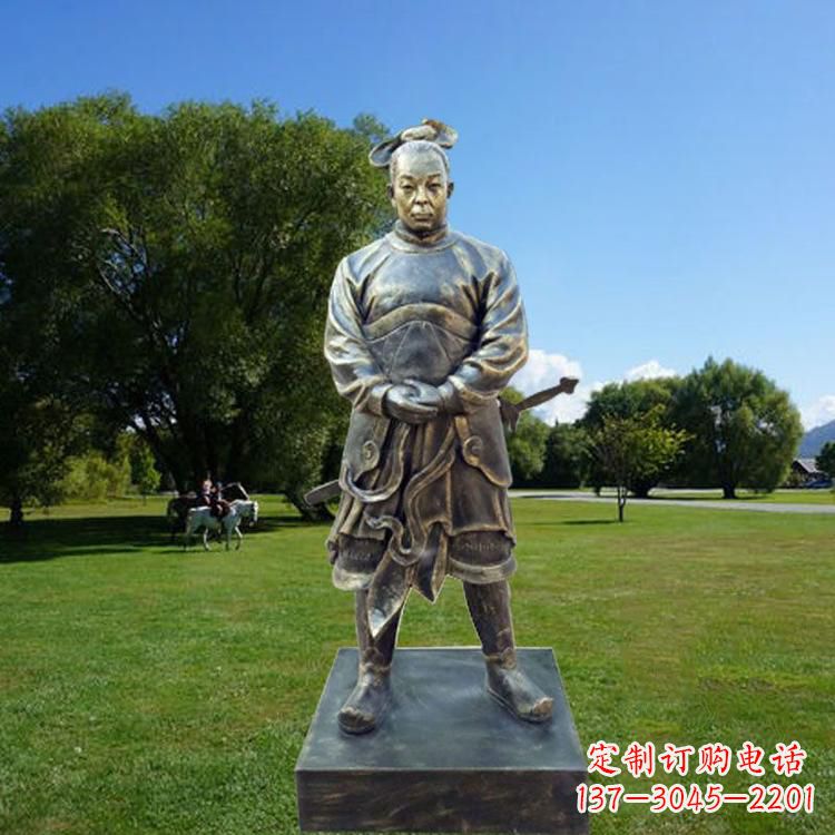 大同中国汉初三杰之韩信仿铜雕像