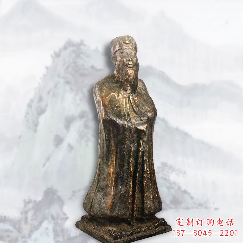 大同中国近代著名画家张大千铸铜雕塑