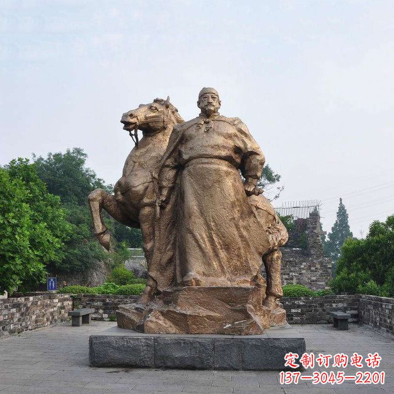 大同中国历史名人明太祖朱元璋铜雕像