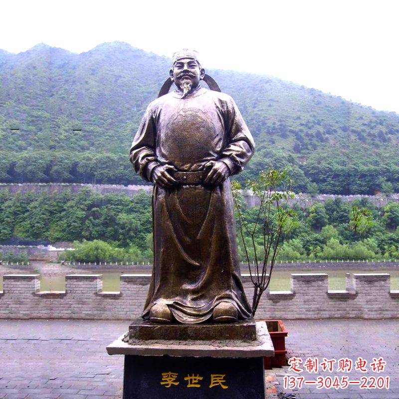 大同中国历史名人唐初著名帝王李世民铸铜雕像