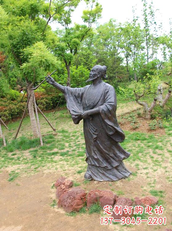 大同中国历史名人唐代著名绘画大师吴道子铜雕塑