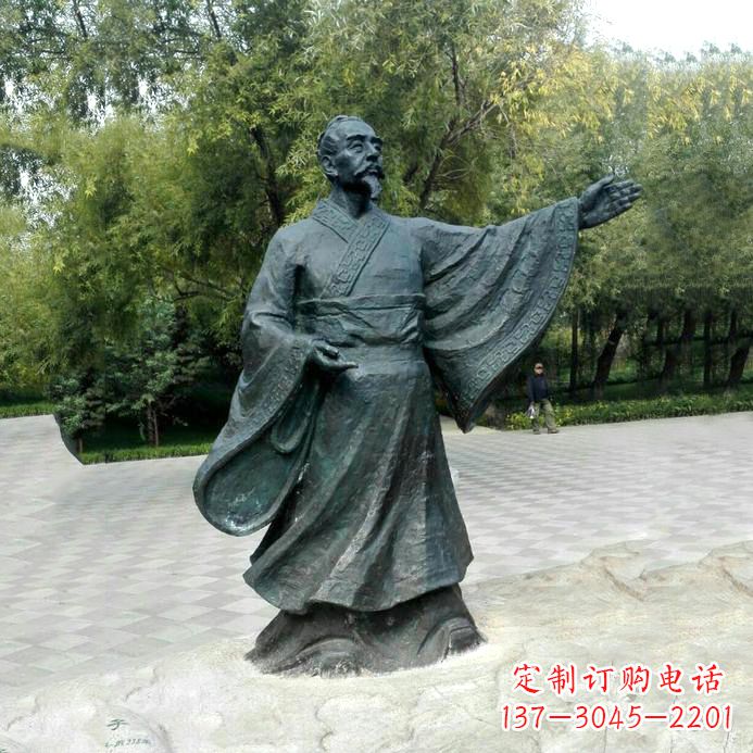 大同中国历史名人战国时期儒家学派的代表人物荀子铜雕像