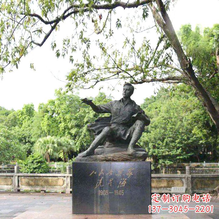 大同中国名人近代著名钢琴家冼星海公园铜雕塑像