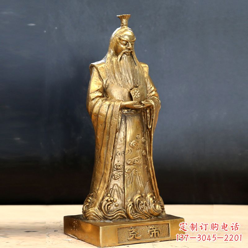 大同中国上古时期部落联盟首领尧帝铸铜雕像