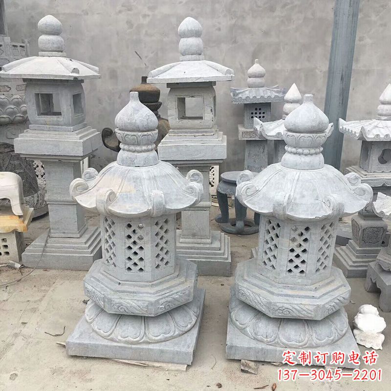 大同中式低墩石雕灯笼
