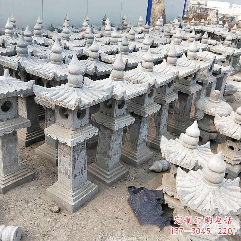 大同中式青石灯笼雕塑