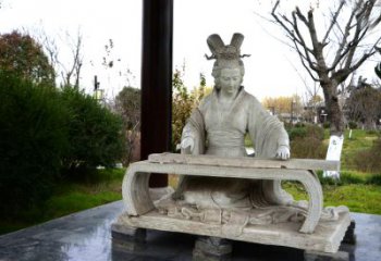 大同虞姬弹琴雕塑-公园古代人物著名美女情景雕塑