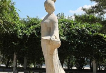 大同园林历史人物著名美女秦罗敷砂岩石雕塑像