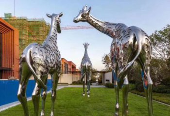 大同长颈鹿不锈钢雕塑 
