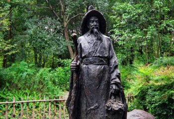 大同中国古代著名文学家东晋田园诗人陶渊明铜雕塑像