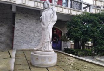 大同中国历史名人古代美女王昭君弹琵琶石雕像