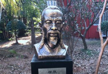 大同中国历史名人战国时期著名爱国诗人屈原铸铜头像雕塑