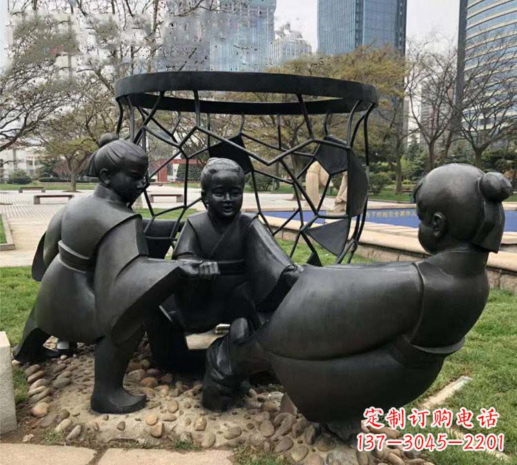 大同铸铜公园司马光砸缸儿童雕塑