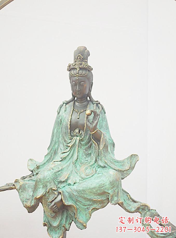 大同铸铜观自在观音雕像