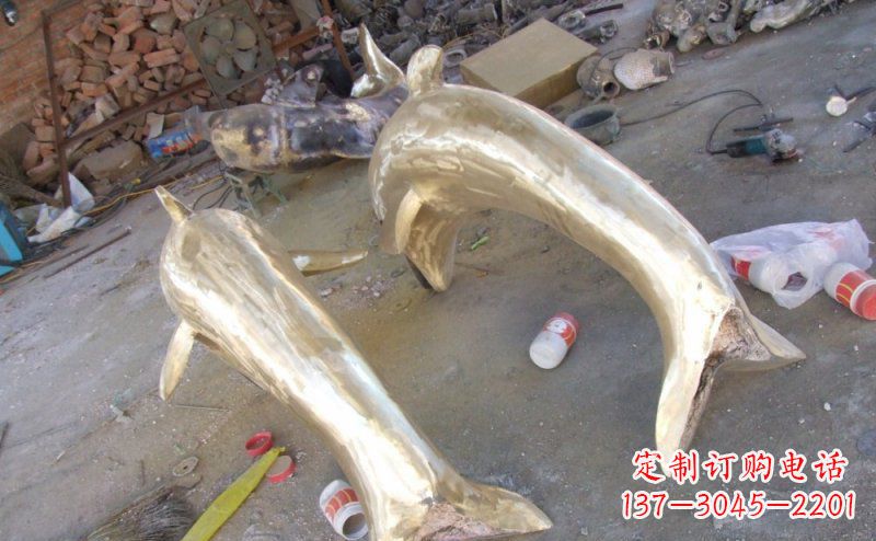 大同铸铜海豚公园动物铜雕
