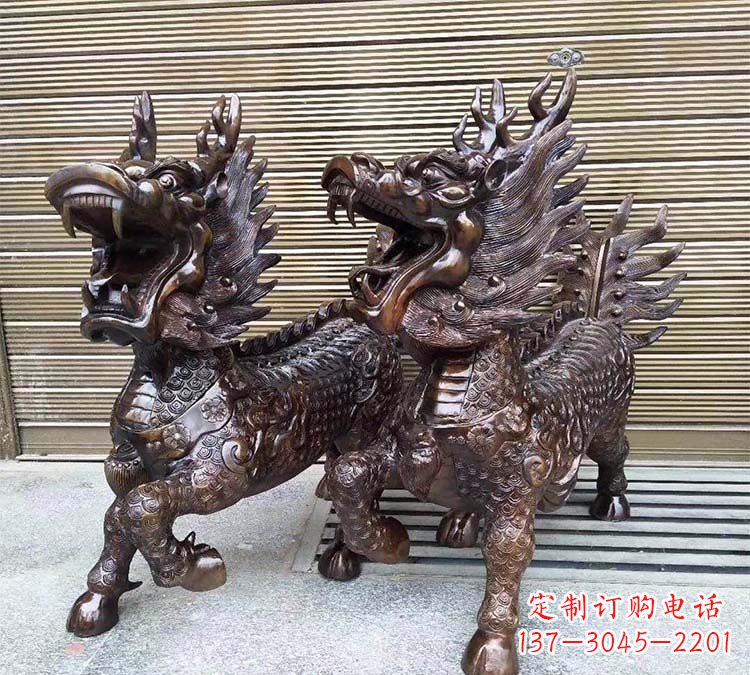 大同铸铜立式麒麟