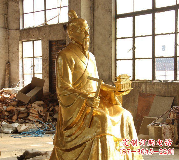 大同铸铜鲁班古代人物铜雕