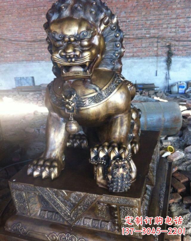 大同铸铜母子狮子雕塑