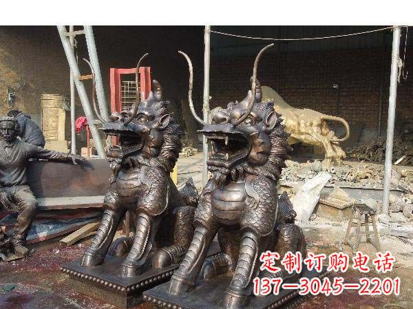大同铸铜麒麟雕塑2221