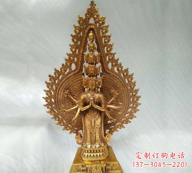 大同铸铜千手观音寺庙佛像