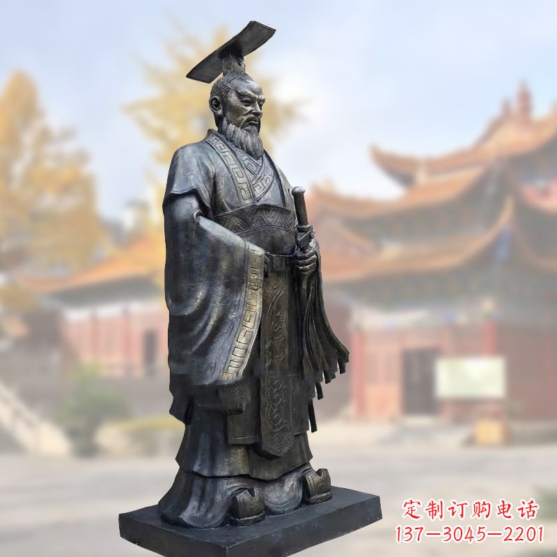 大同铸铜秦始皇铜雕塑像