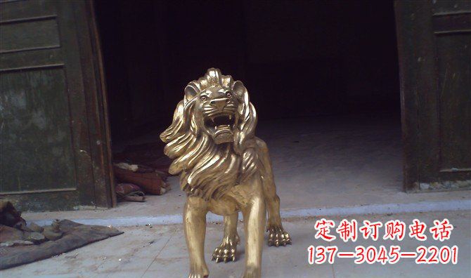 大同铸铜狮子西洋狮子铜雕