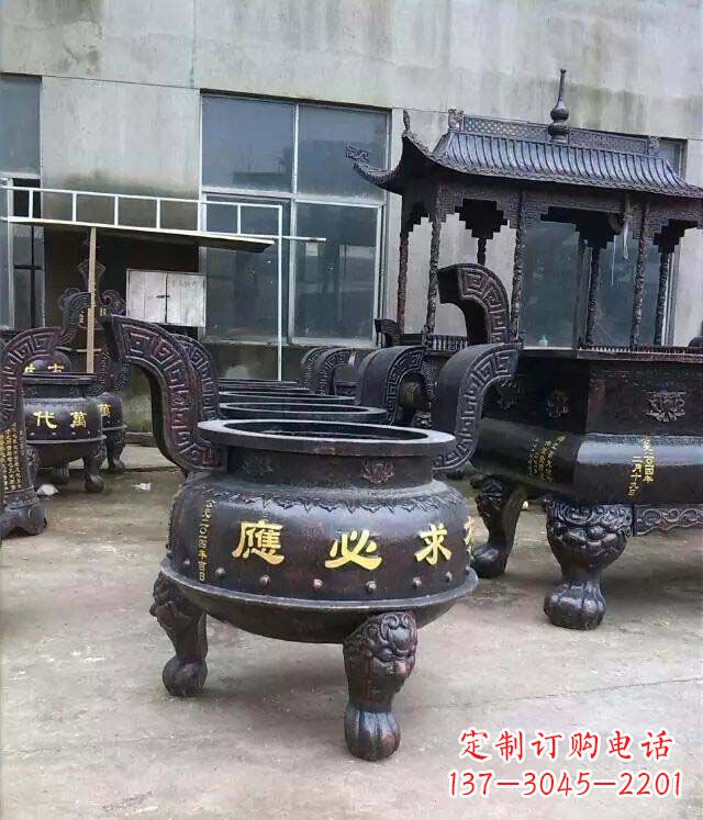 大同铸铜寺庙香炉铜雕