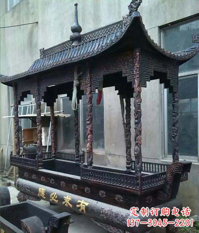 大同铸铜寺庙香炉铜雕 (2)