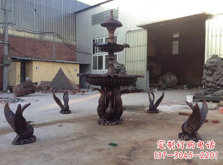 大同铸铜天鹅喷泉雕塑