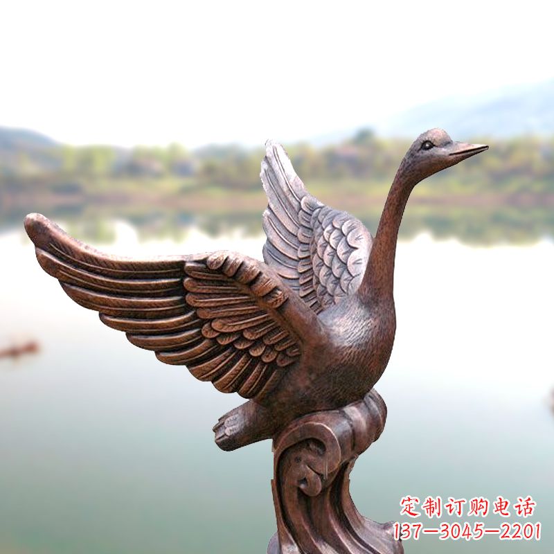 大同铸铜天鹅景观摆件