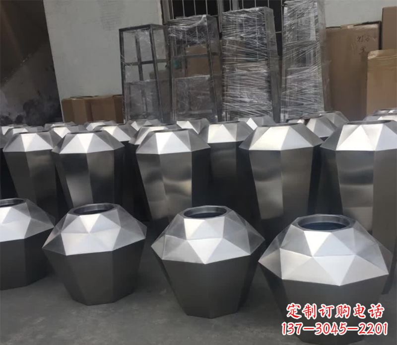 大同不锈钢组合花盆雕塑