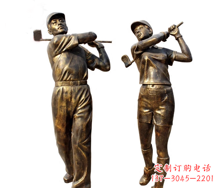 大同公园打高尔夫人物铜雕