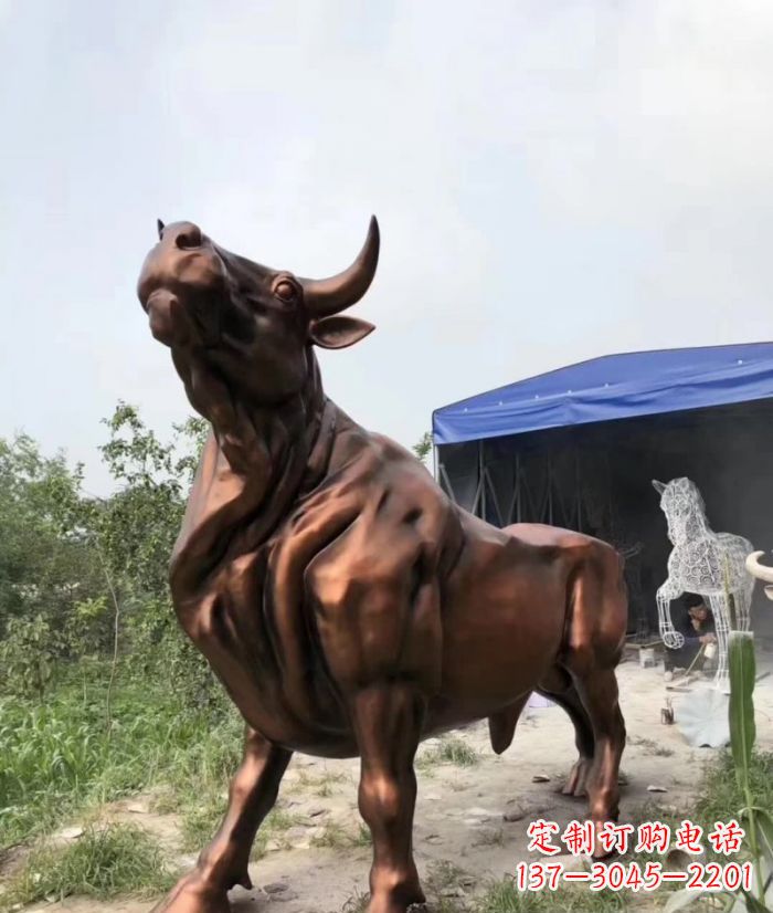 大同紫铜牛动物雕塑