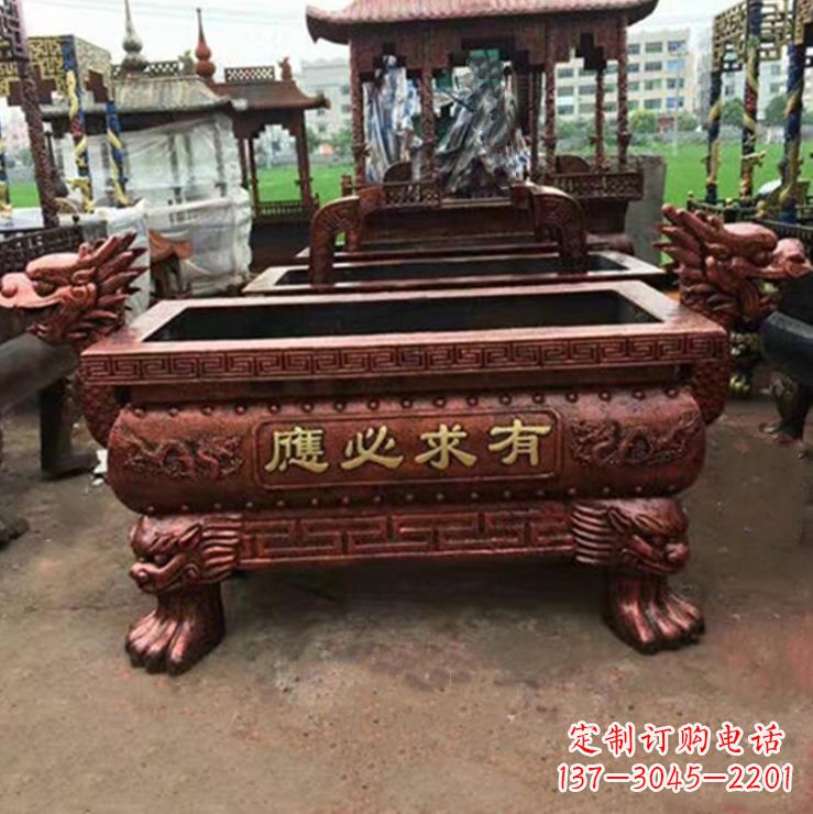 大同紫铜香炉雕塑
