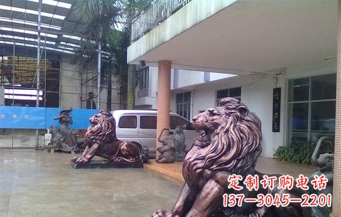 大同紫铜西洋狮子铜雕