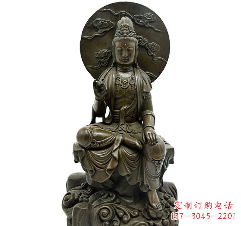 大同自在观音菩萨仿古铜雕佛像