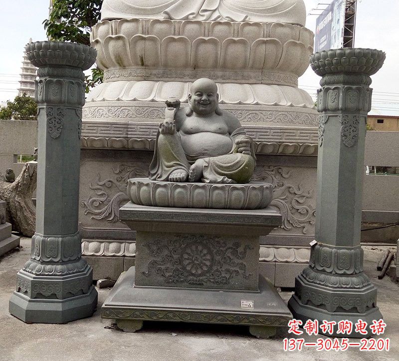 大同宗教庙宇如意弥勒佛石雕