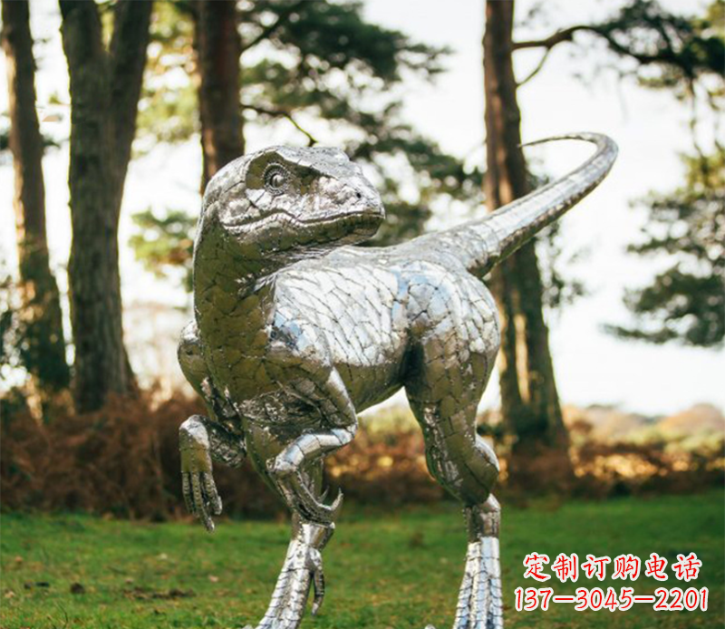 大同户外不锈钢恐龙雕塑