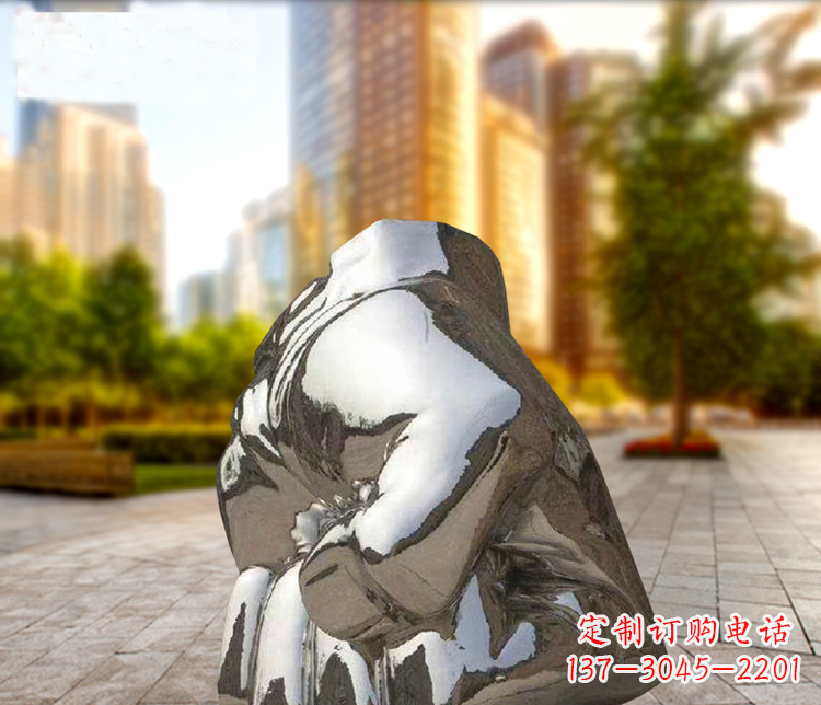 大同小区不锈钢拳头景观雕塑