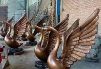 大同铸铜天鹅喷水动物喷泉雕塑