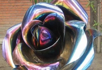 大同彩色创意不锈钢玫瑰雕塑