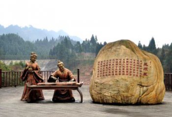 大同卓文君与司马相如凤求凰公园景观雕塑-历史典故人物情景雕塑